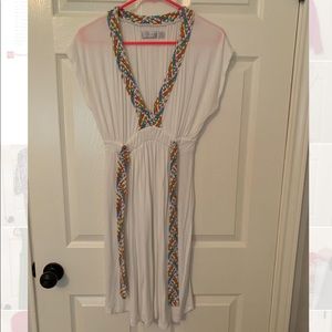 White with multicolor tie dress